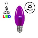 Purple Smooth Glass C9 LED Bulbs - 25pk